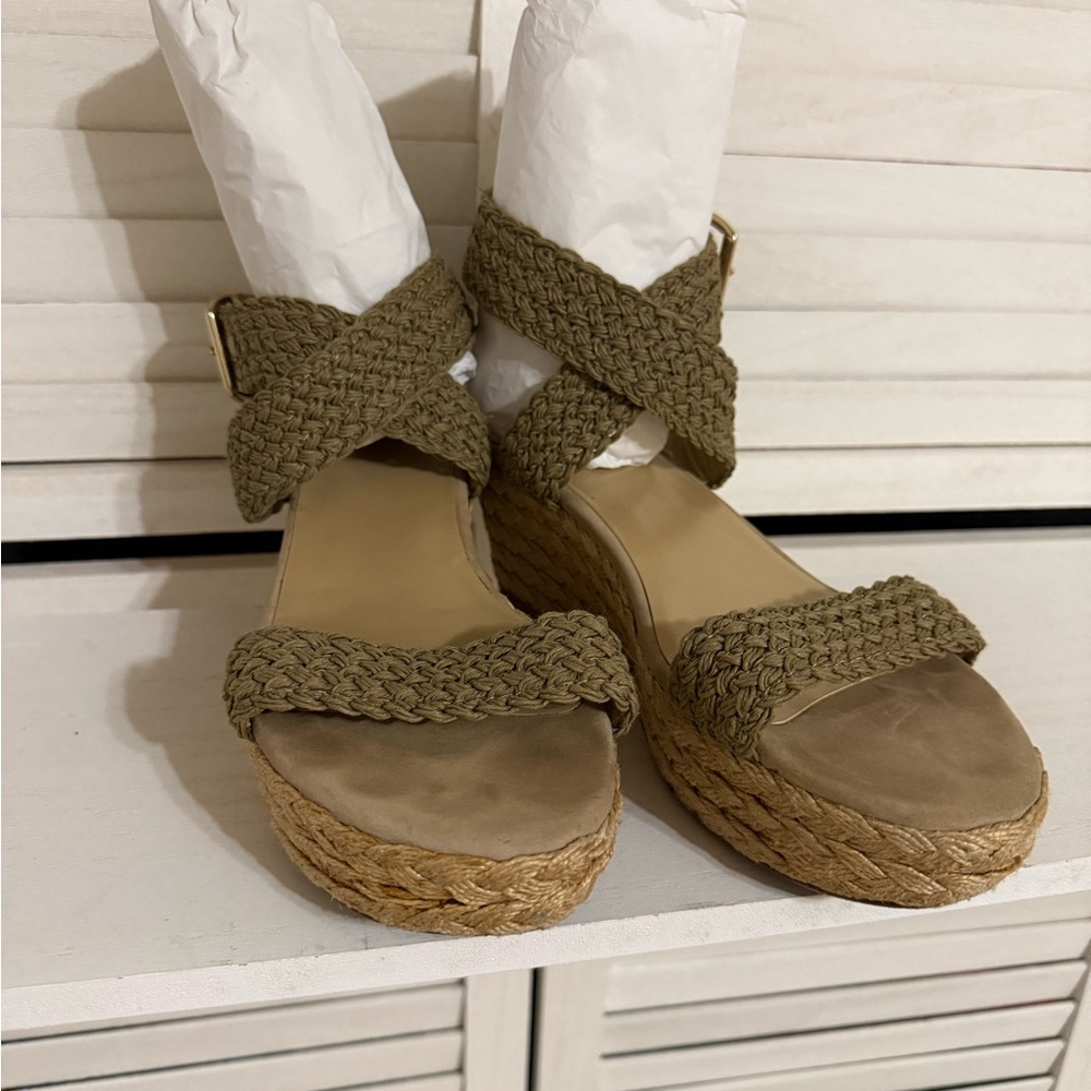 Stuart Weitzman Olive Braided Wedge Sandals